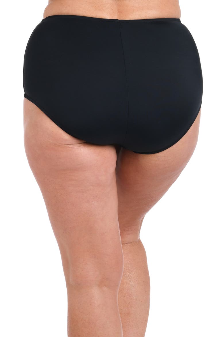 Full Coverage High Waist Swim Briefs, Alternate, color, BLACK