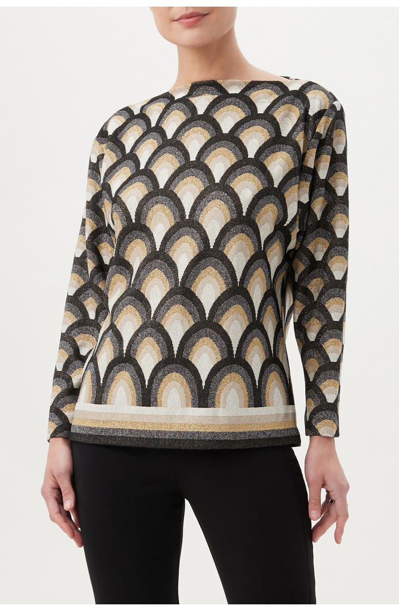 Trina Turk Minato Top - Metallic Art Deco Knit, Alternate, color, Multi