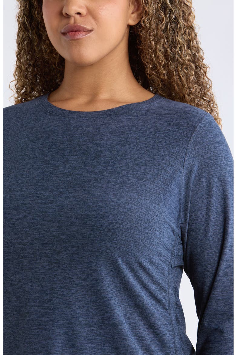Restore Soft Ruched Long Sleeve T-Shirt, Alternate, color, NAVY ARMADA MELANGE