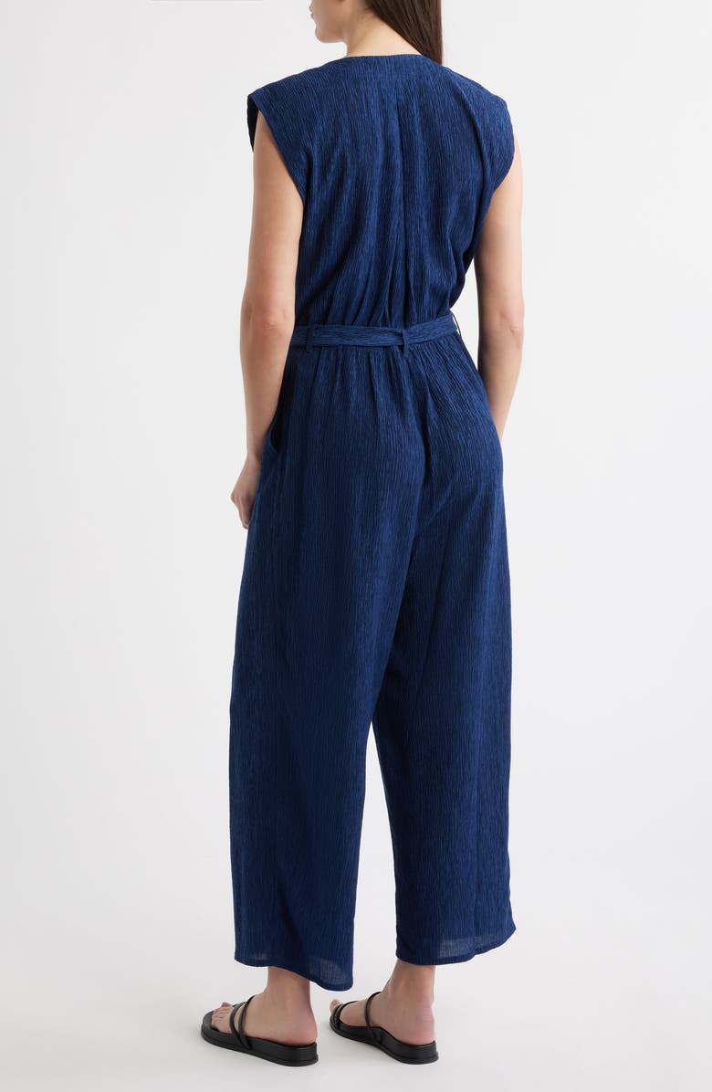 Eileen Fisher Crinkled Ankle Jumpsuit, Alternate, color, Deep Dive