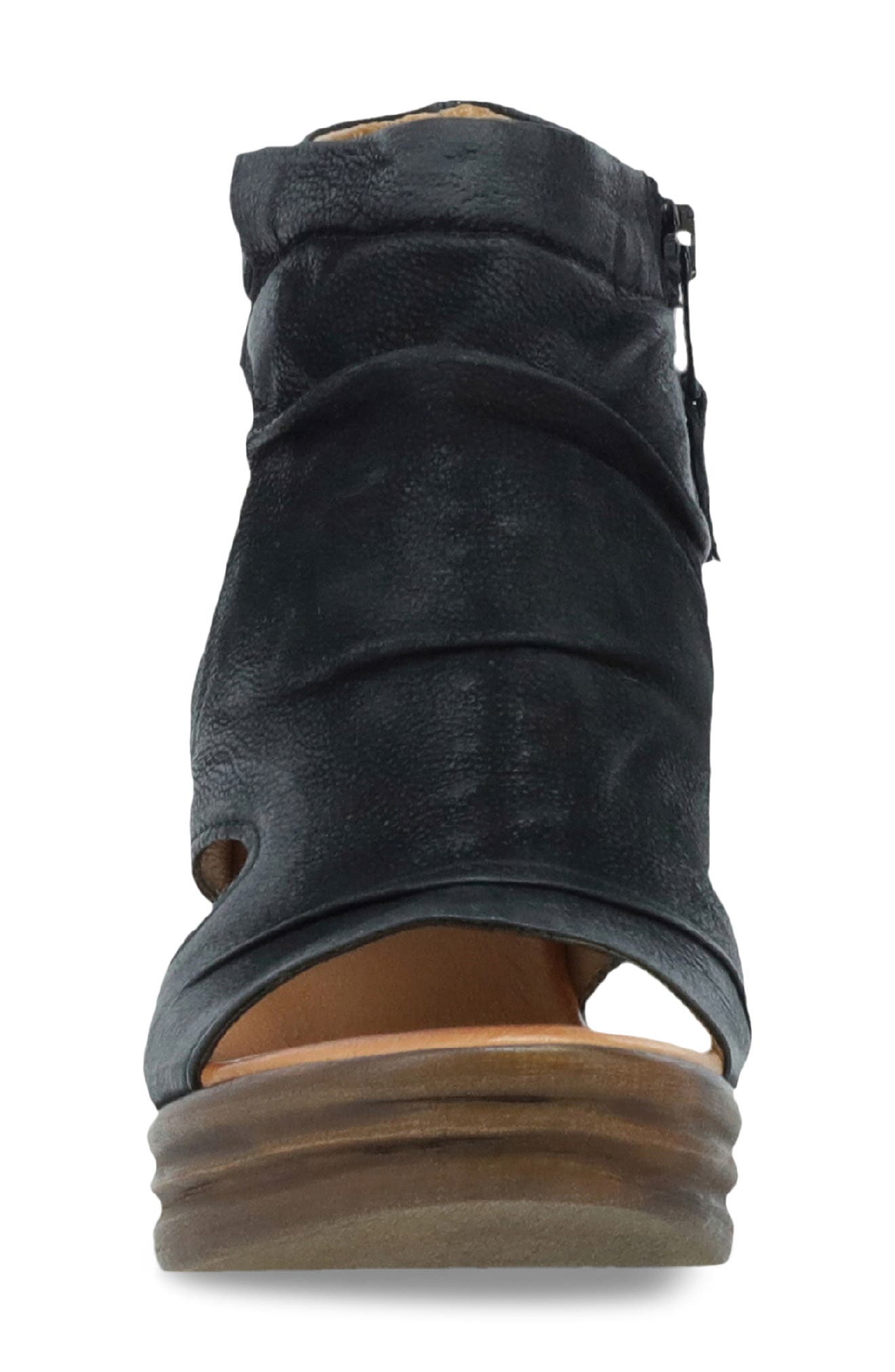 Anna Slouch Wedge Sandal, Alternate, color, BLACK