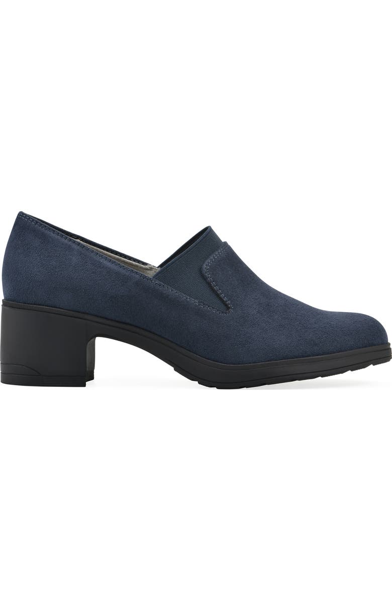 CLIFFS BY WHITE MOUNTAIN Hunton Block Heel Loafer Pump - Wide Width, Alternate, color, Navy Suedette