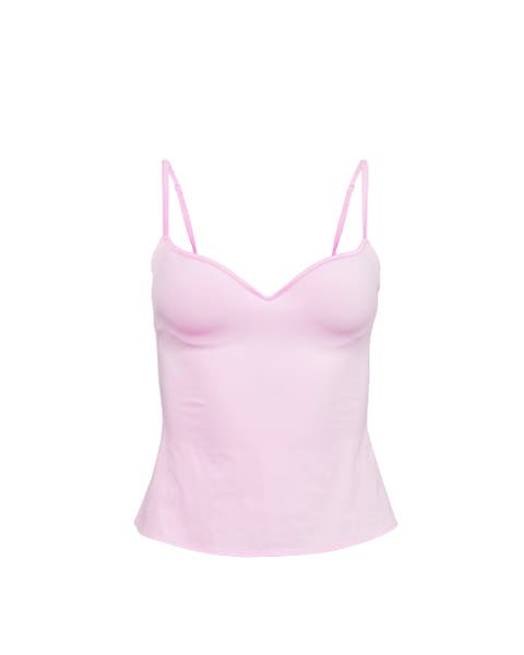 Scooped Neck Built-In Bra Cami