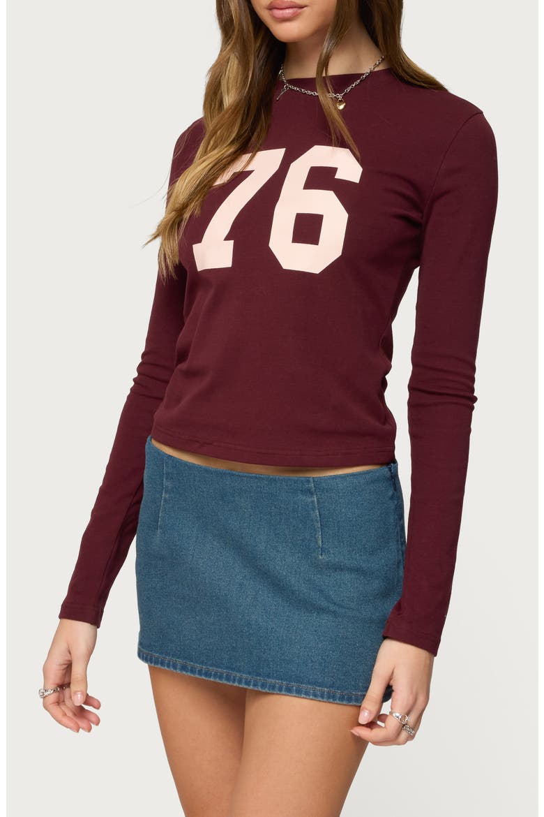 76 Stretch Cotton Graphic T-Shirt, Alternate, color, WINE