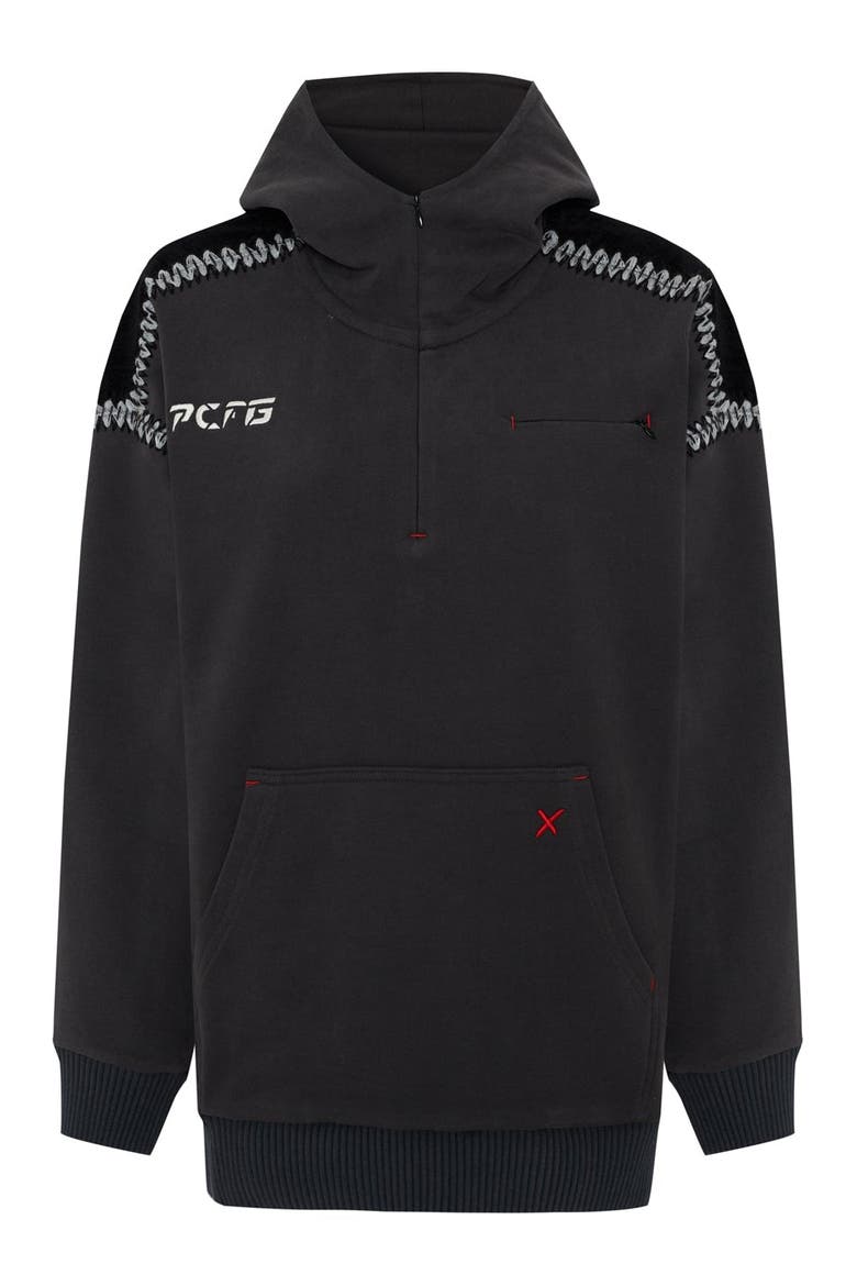 Cotton Zipper Hoodie, Main, color, Black
