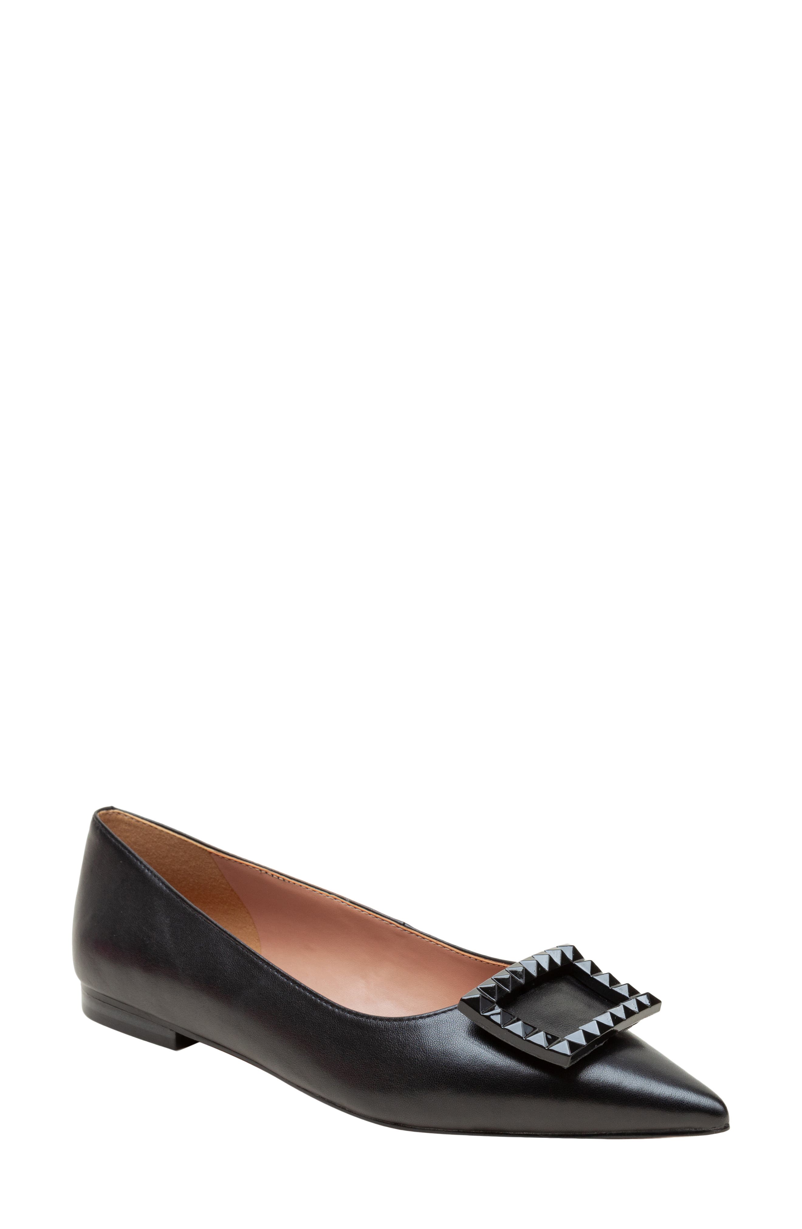 Linea Paolo Nolene Pointed Toe Flat, Main, color, Black