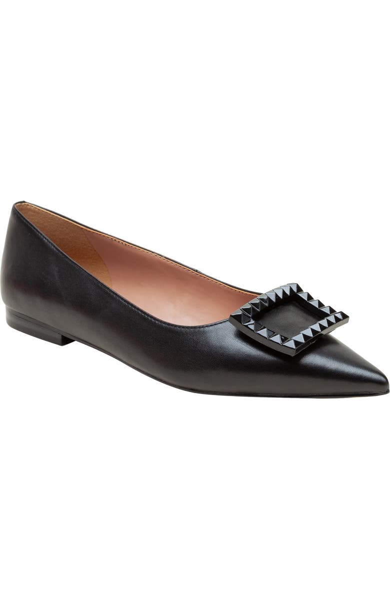 Linea Paolo Nolene Pointed Toe Flat, Main, color, Black