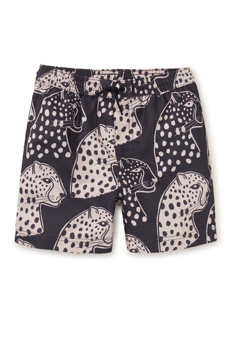 Mid-Length Swim Trunks, Main, color, Block Print Jaguar
