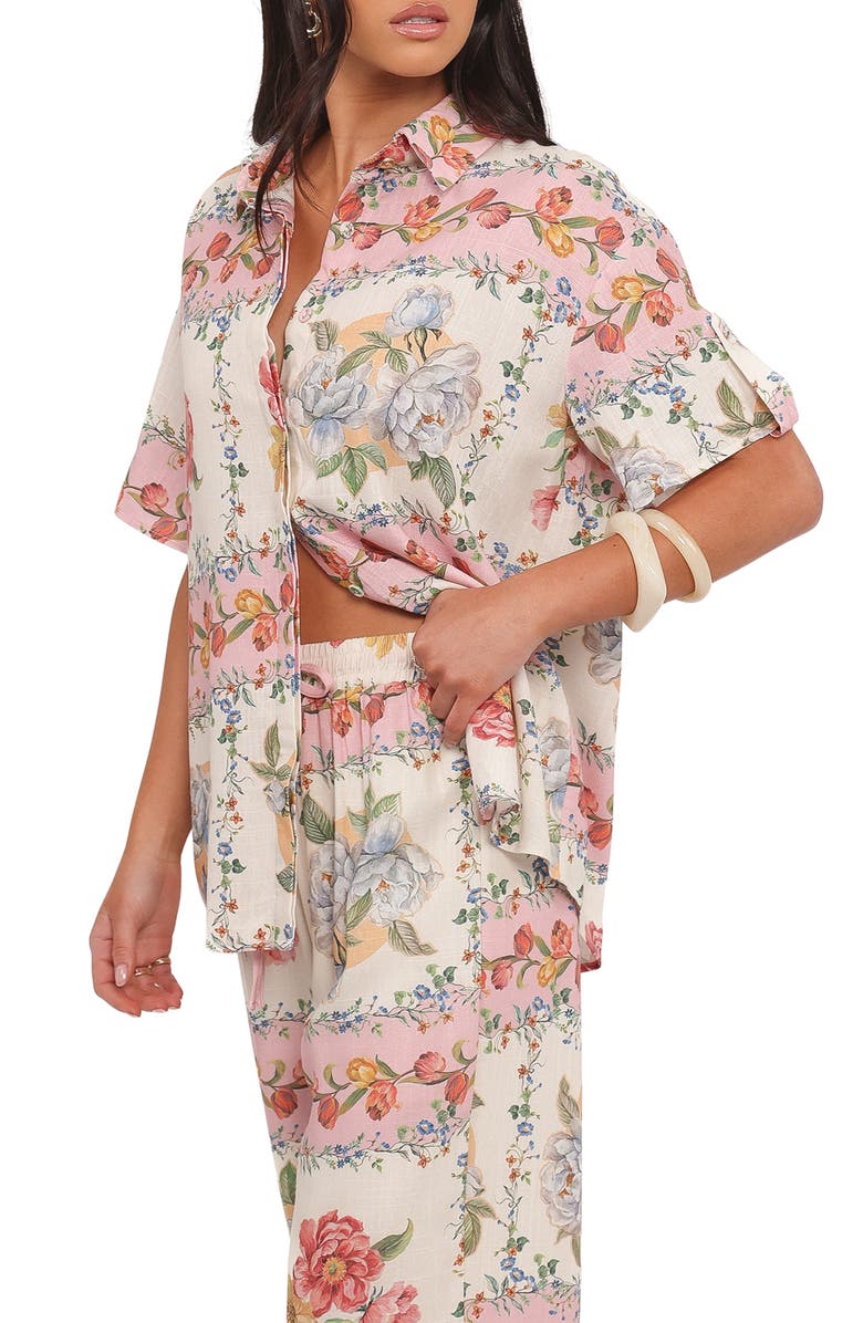 Petal & Pup Cascais Rose Tile Button-Up Shirt, Alternate, color, Rose Tile