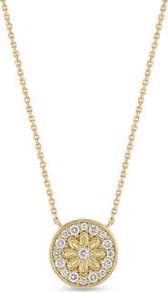 Bony Levy Getty Diamond Circle Flower Pendant Necklace (Online Trunk Show)