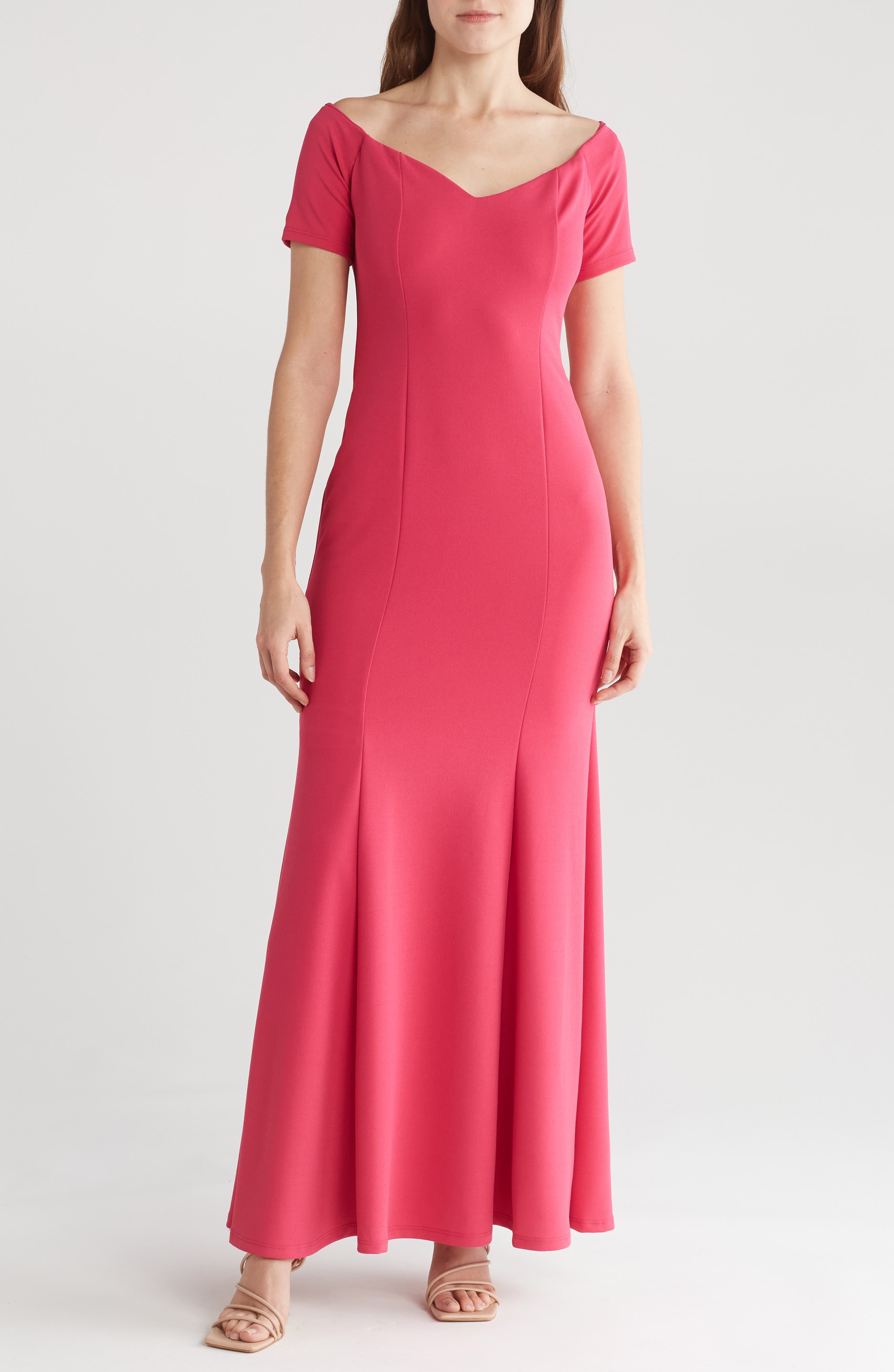Marina Off the Shoulder Trumpet Gown