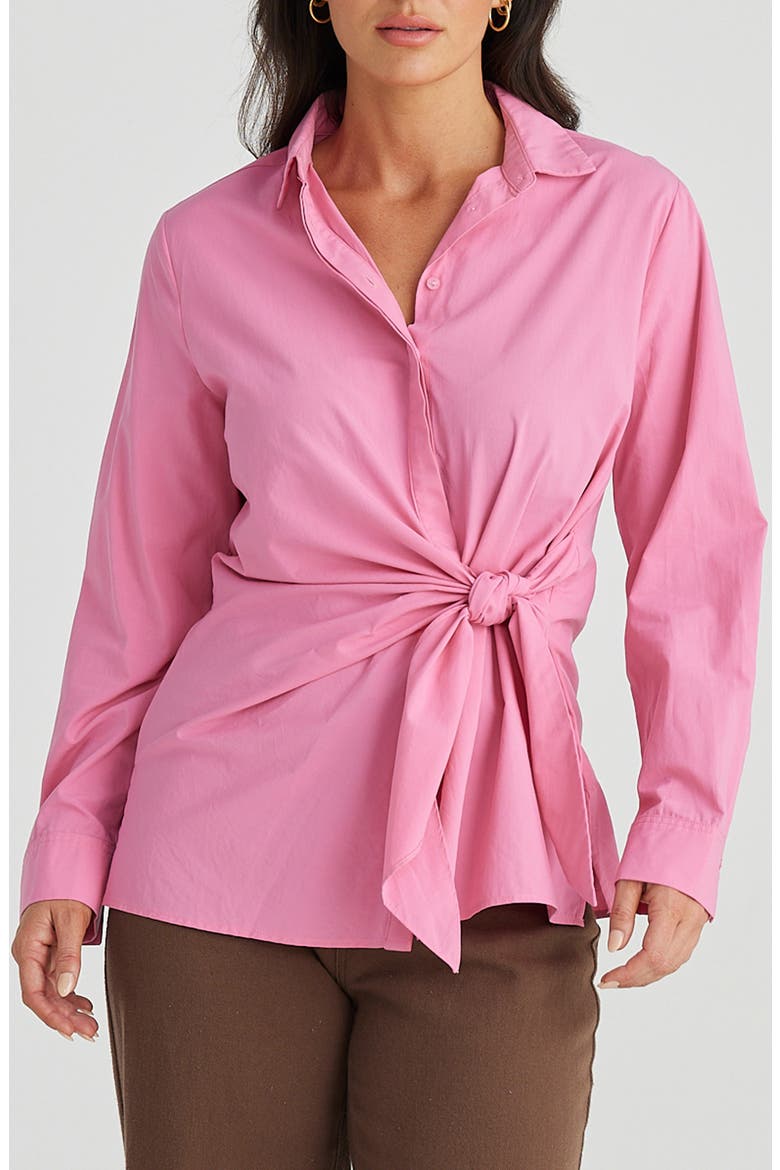 Nova Side Tie Shirt, Main, color, PINK