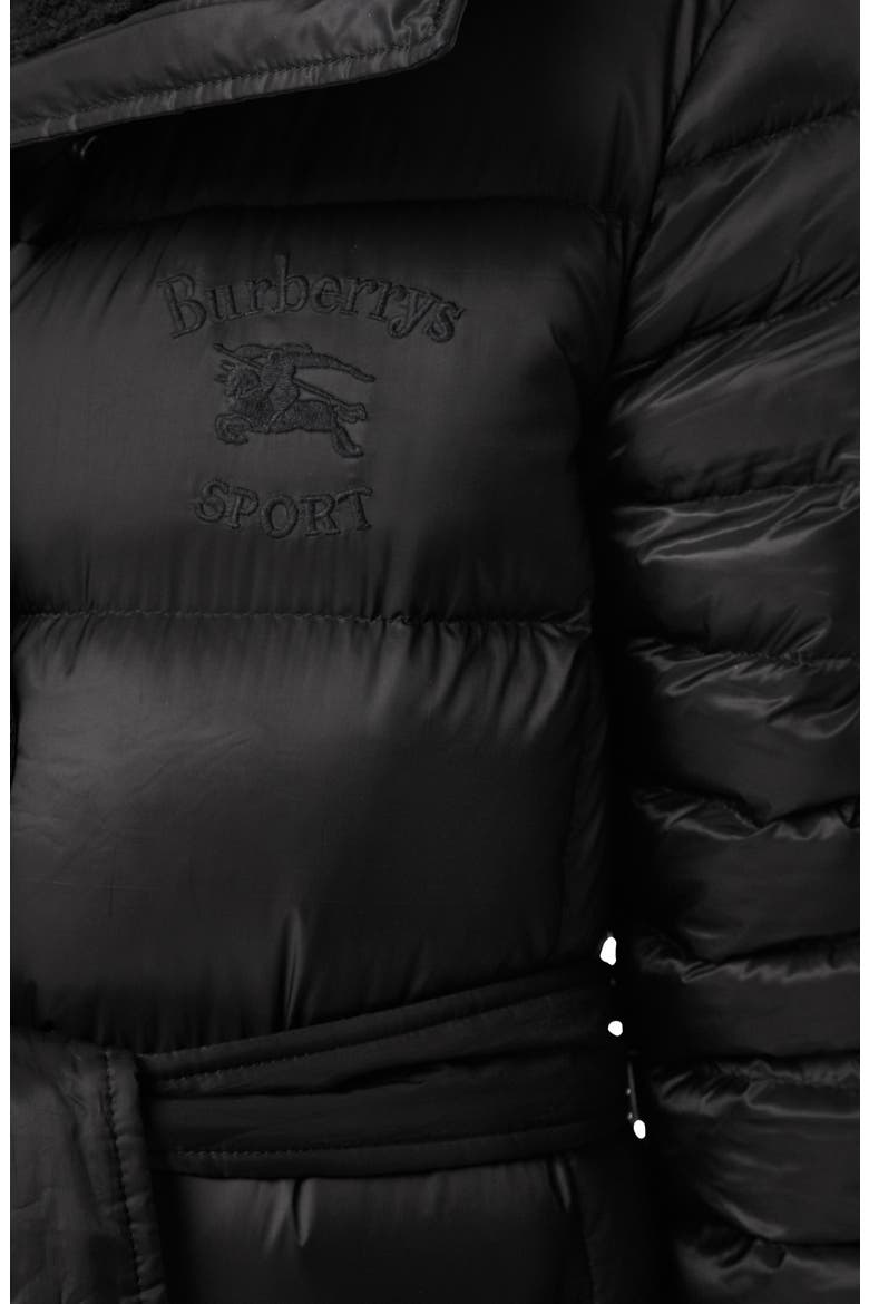 Kington Faux Fur Trim Long Down Coat, Alternate, color, BLACK