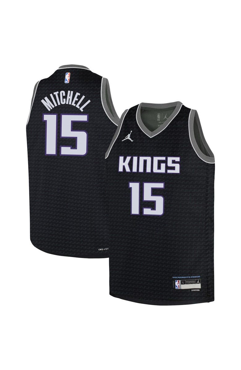 Jordan Brand Youth Jordan Brand Davion Mitchell Black Sacramento Kings Swingman Jersey - Statement Edition, Main, color, 