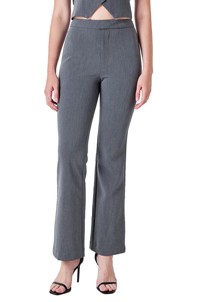 Low Rise Flare Pants, Main, color, CHARCOAL