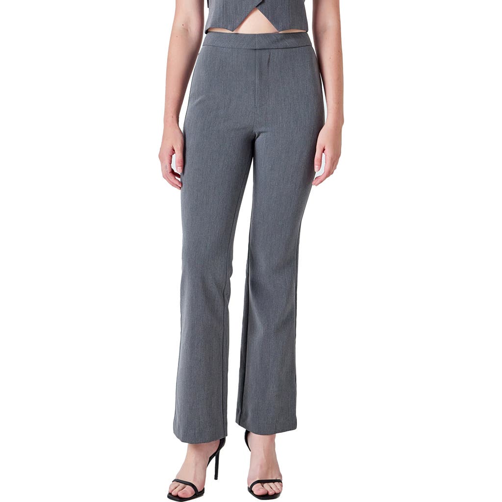 Endless Rose Low Rise Flare Pants In Gray