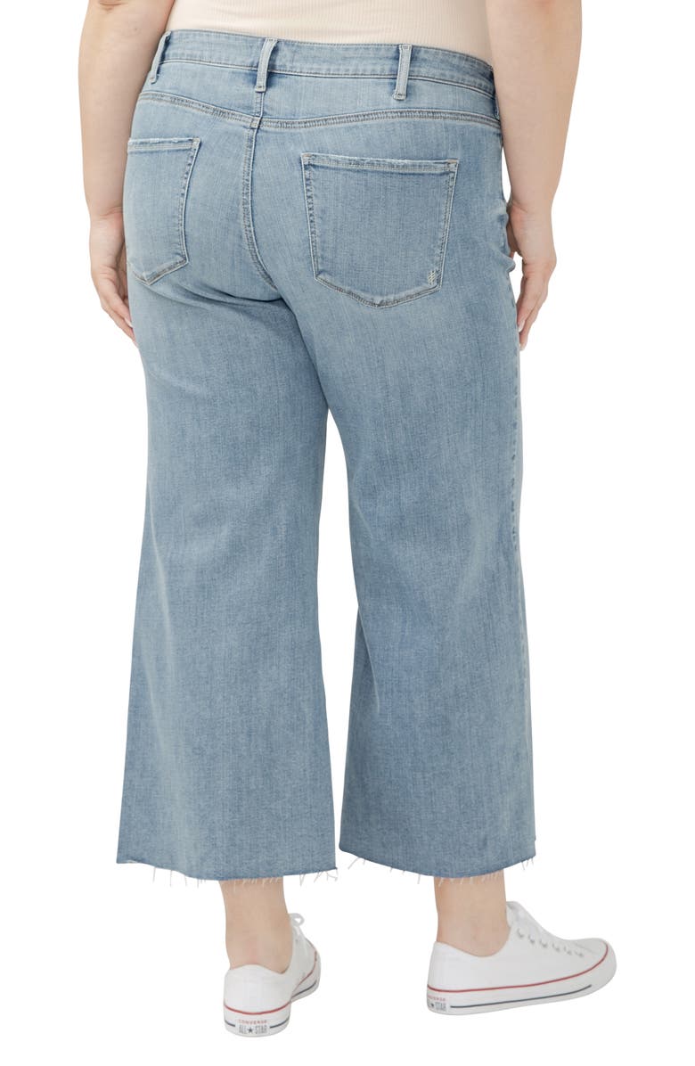 Silver Jeans Co. Suki Curvy Raw Hem Ankle Wide Leg Jeans, Alternate, color, Indigo