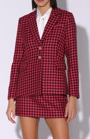 Walter Baker Devin Houndstooth Tweed Blazer
