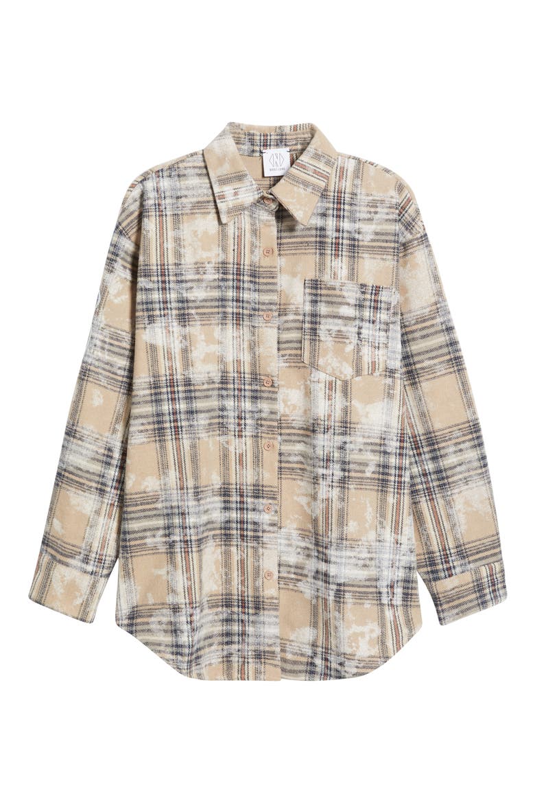 Joan Faded Plaid Button-Up Shirt, Alternate, color, GRAY