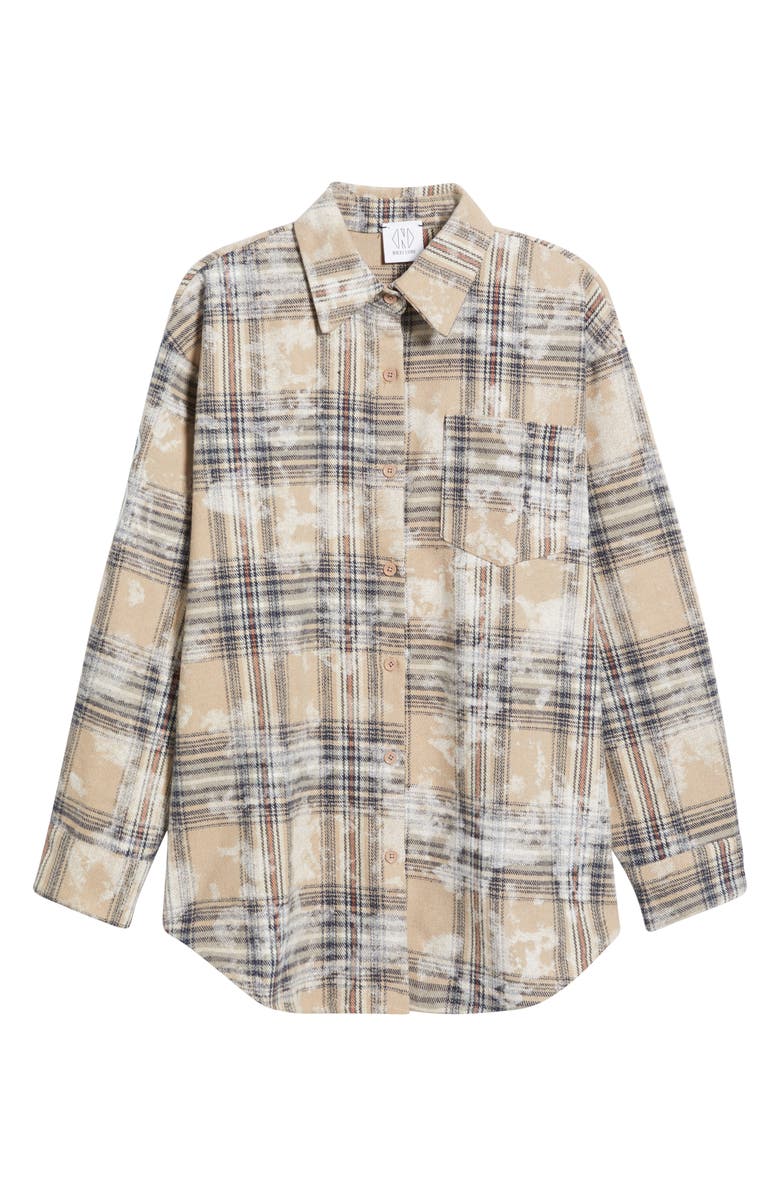 NIKKI LUND Joan Faded Plaid Button-Up Shirt, Alternate, color, Gray