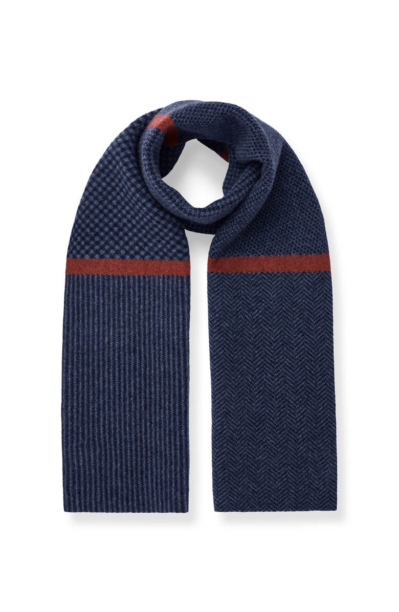Celtic & Co. Chevron Scarf, Main, color, Navy