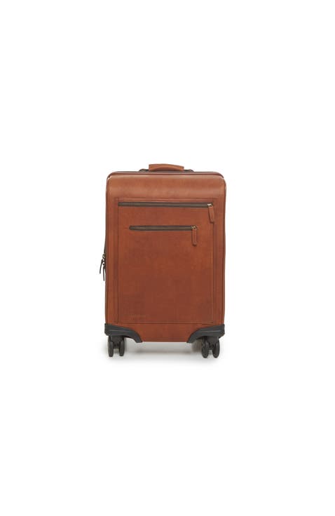 Hudson 22" Leather Wheeled Carry-On
