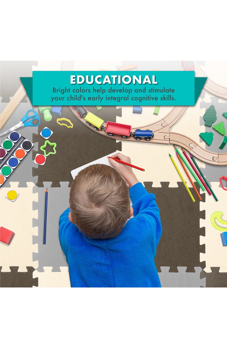 ProsourceFit Kids Solid Floor Play Mat, Alternate, color, Brown-Beige-Gray