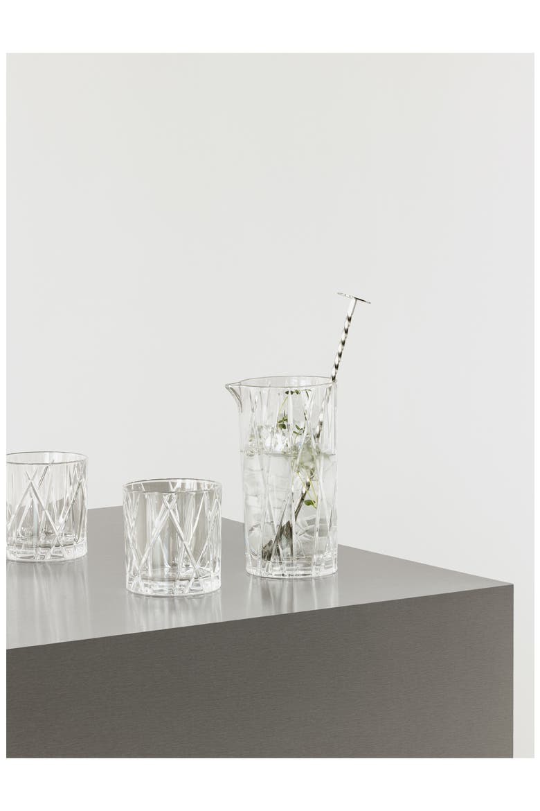 City Mixing Glass & Bar Spoon, Alternate, color, CLEAR