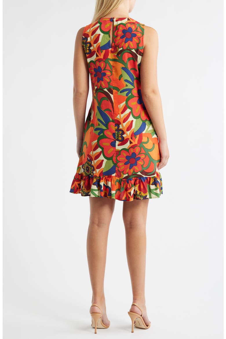 Ruffle Hem Shift Dress, Alternate, color, HIBISCUS RED