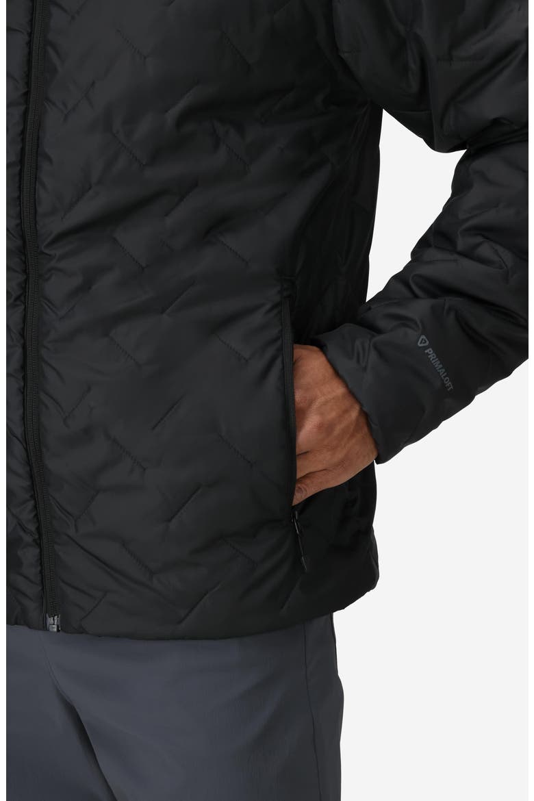 Monoquilt Zip Hoodie, Alternate, color, BLACK