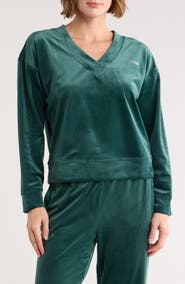 DKNY Mini Rhinestone Logo Velour Pullover