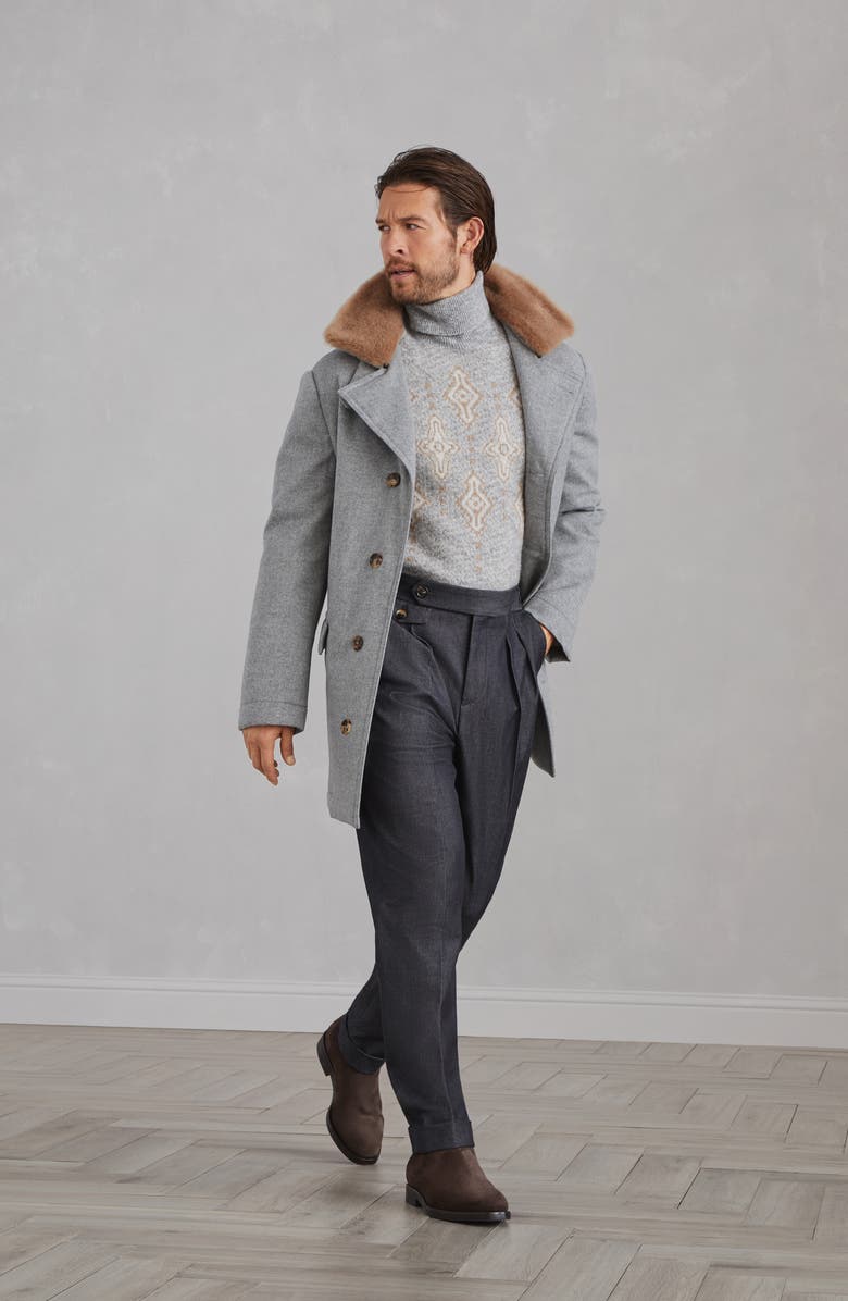 Brunello Cucinelli Cashmere beaver coat, Alternate, color, 