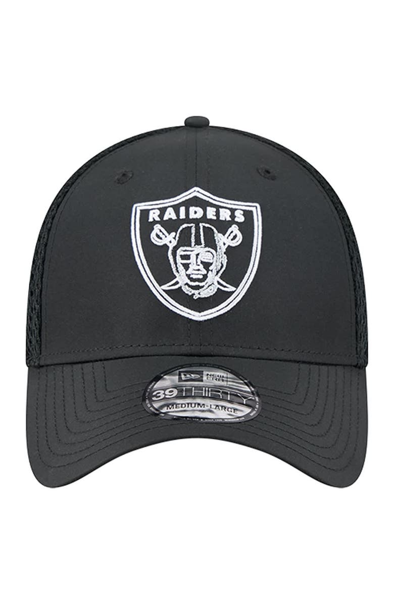 New Era Men's New Era  Black Las Vegas Raiders Outline 39THIRTY Flex Hat, Alternate, color, Black