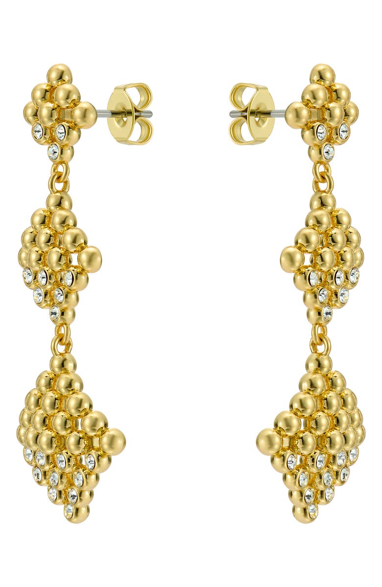 Ted Baker Boa Crystal Bobble Diamond Drop Earrings, Alternate, color, Gold Tone / Clear Crystal