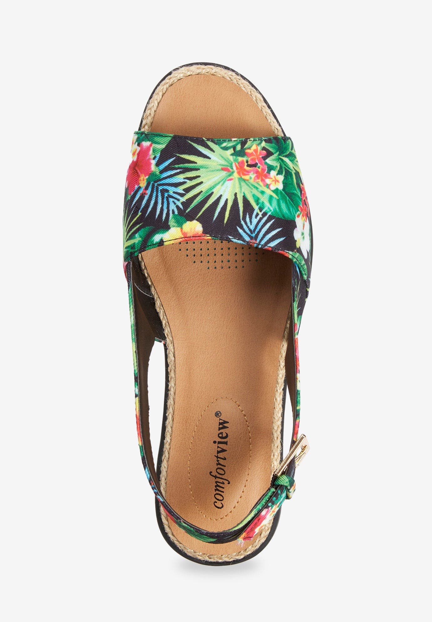 Comfortview The Adele Sling Sandal, Alternate, color, Black Floral