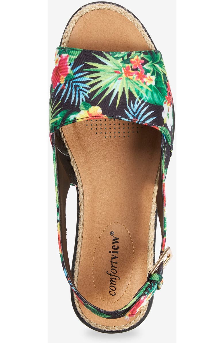 Comfortview The Adele Sling Sandal, Alternate, color, Black Floral