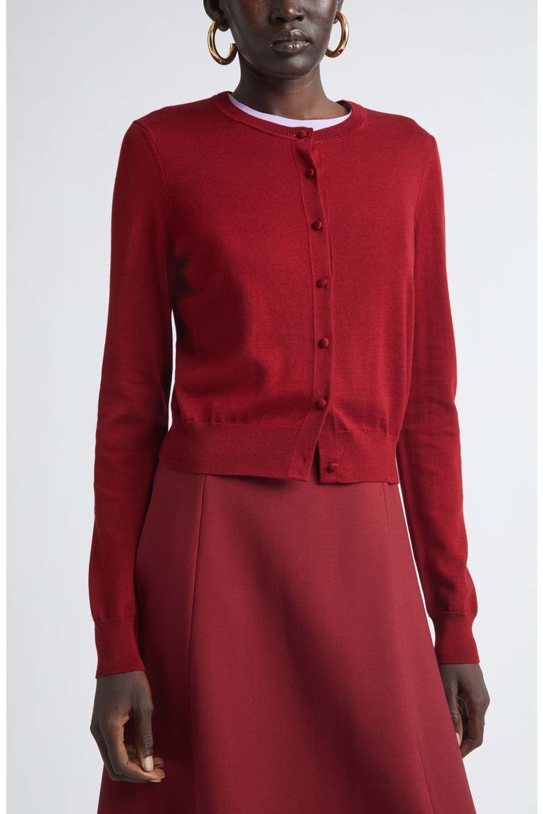 Silk & Cotton Cardigan, Alternate, color, RIOJA