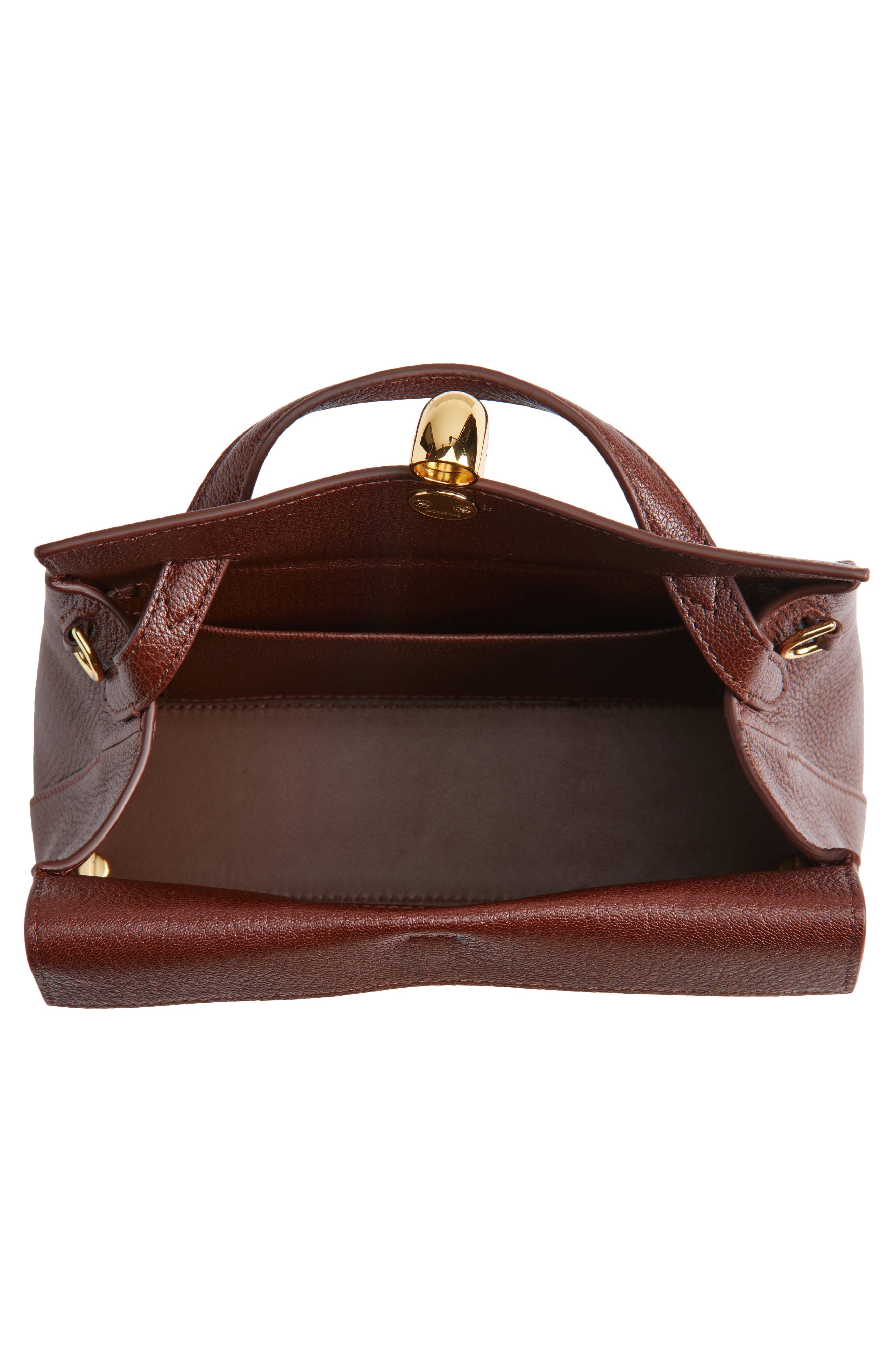 Jacquemus Le Petit Valerie Leather Top Handle Bag, Alternate, color, Brown 850