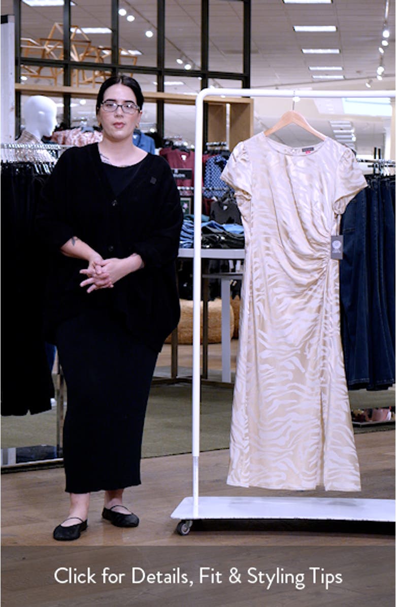 Zebra Stripe Short Sleeve Midi Dress, sales video thumbnail