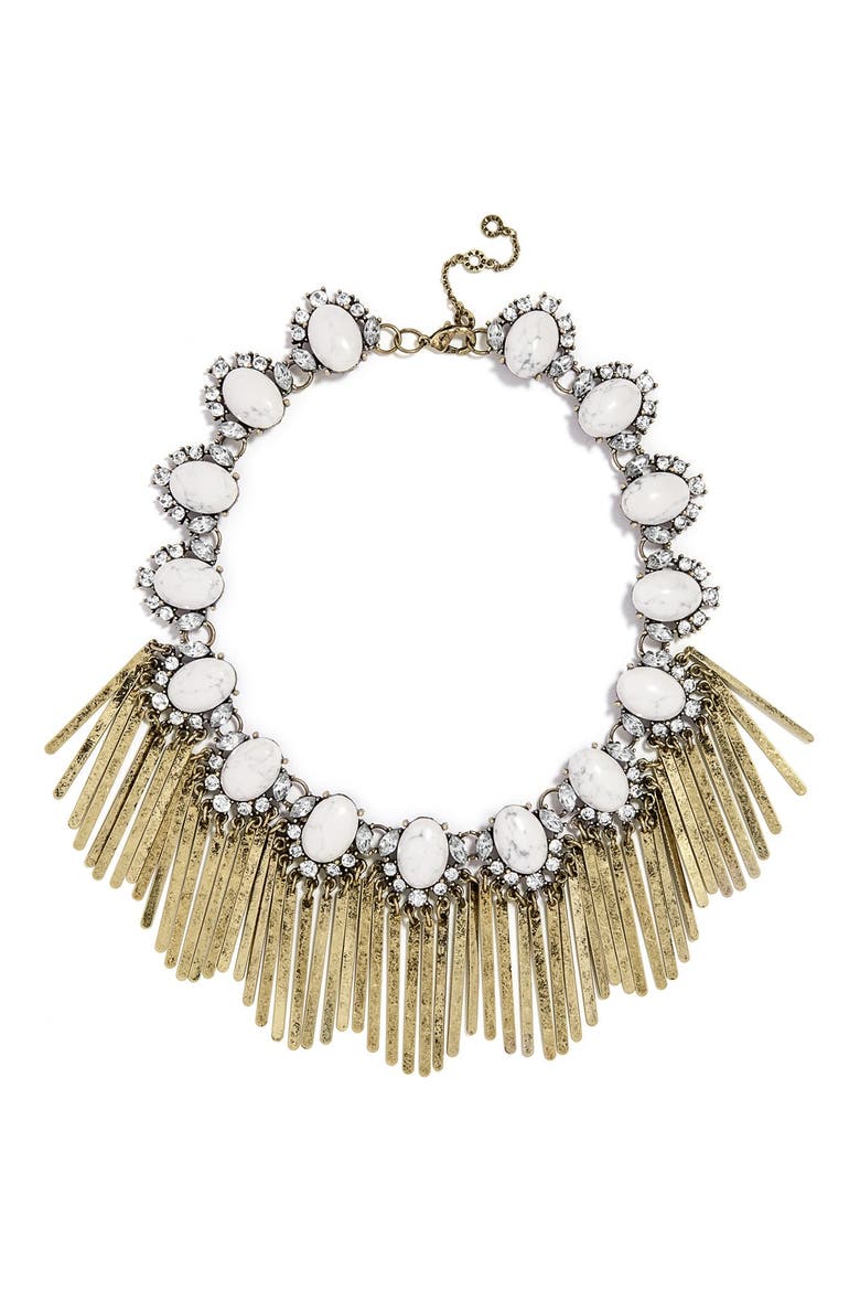 'Showgirl Fringe' Collar Necklace, Main, color, ANTIQUE GOLD