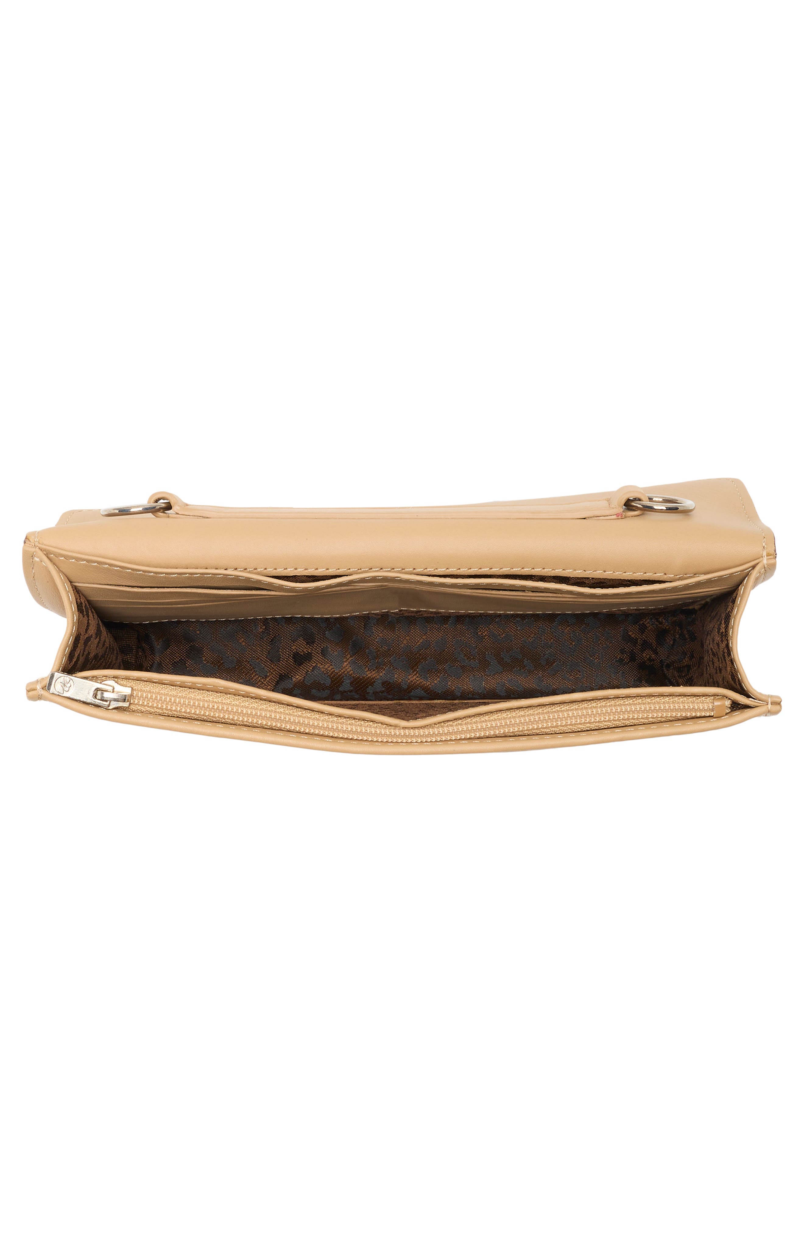 Mademoiselle Leather Wallet on a Chain, Alternate, color, BEIGE