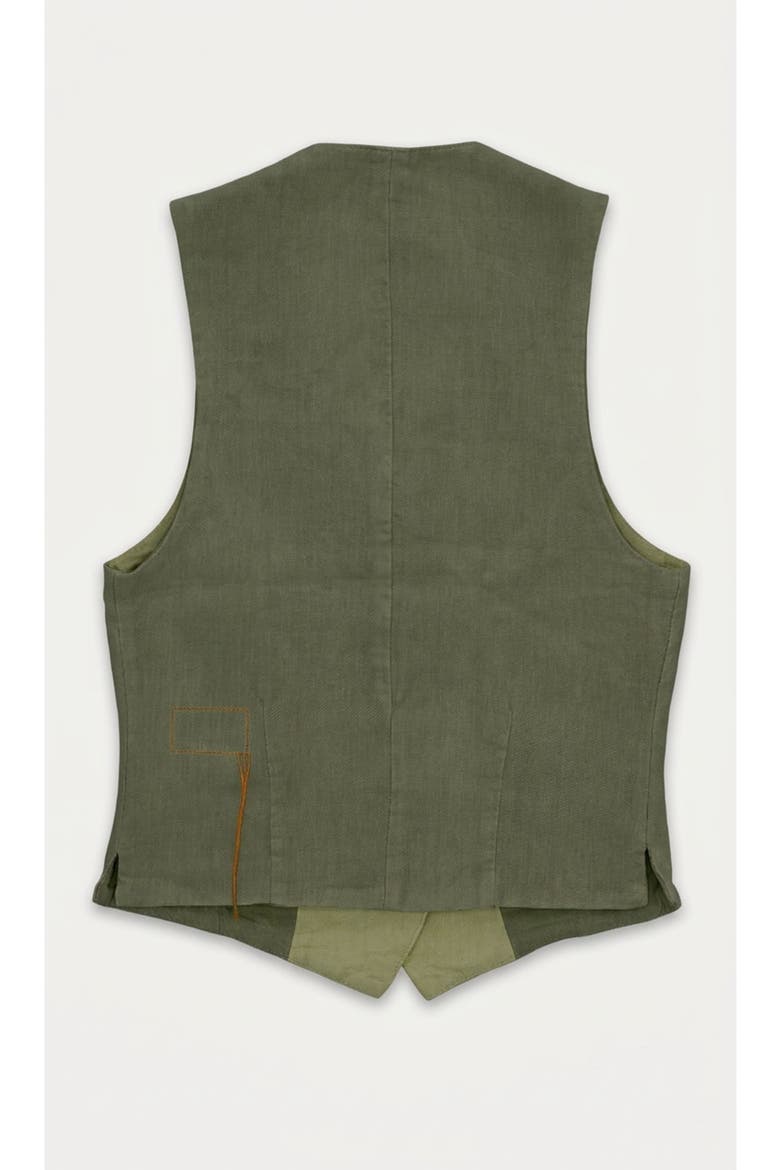 Demi-Linen Tailored Vest, Alternate, color, Military Green