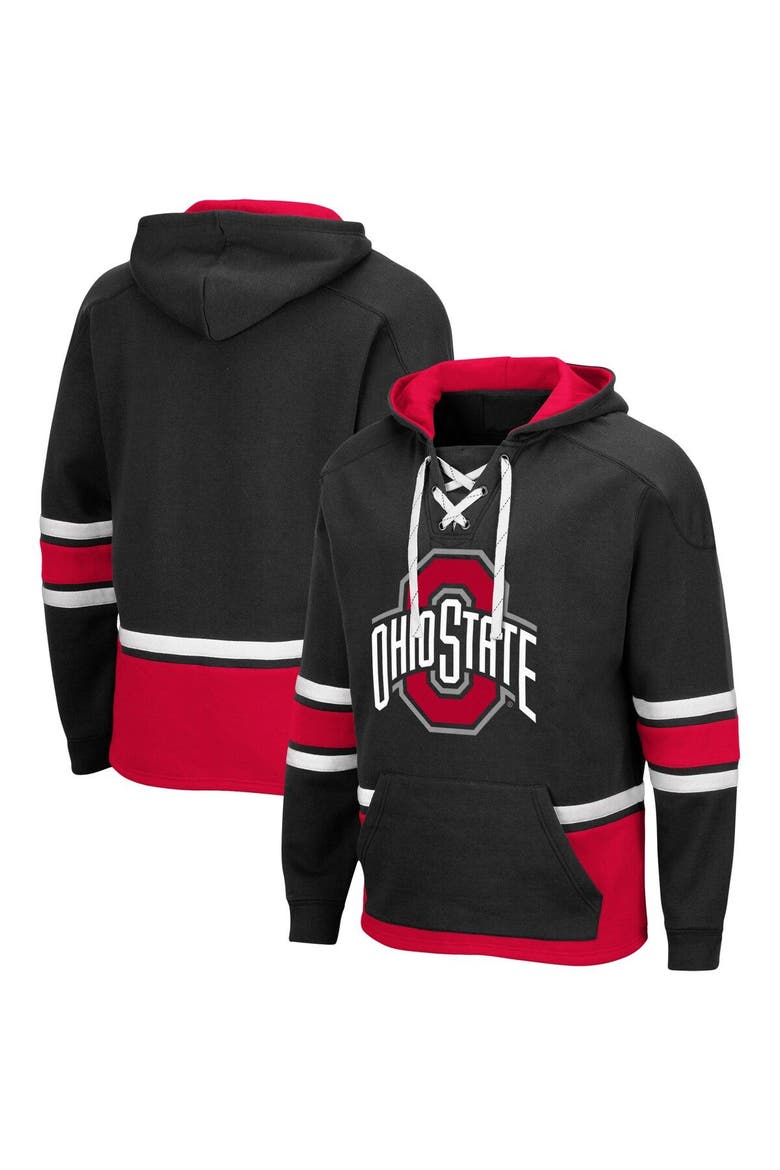 Men's Colosseum Black Ohio State Buckeyes Lace Up 3.0 Pullover Hoodie, Main, color, Black