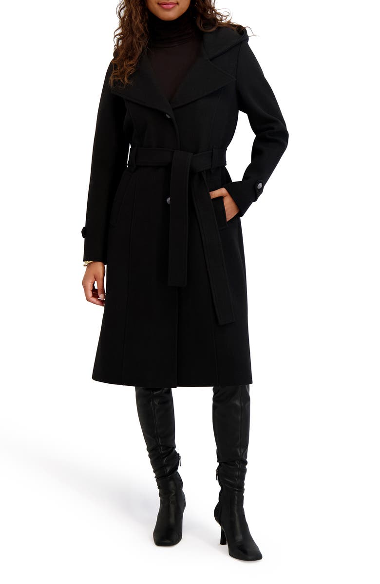 Kensie Belted Plush Trench Coat, Main, color, 