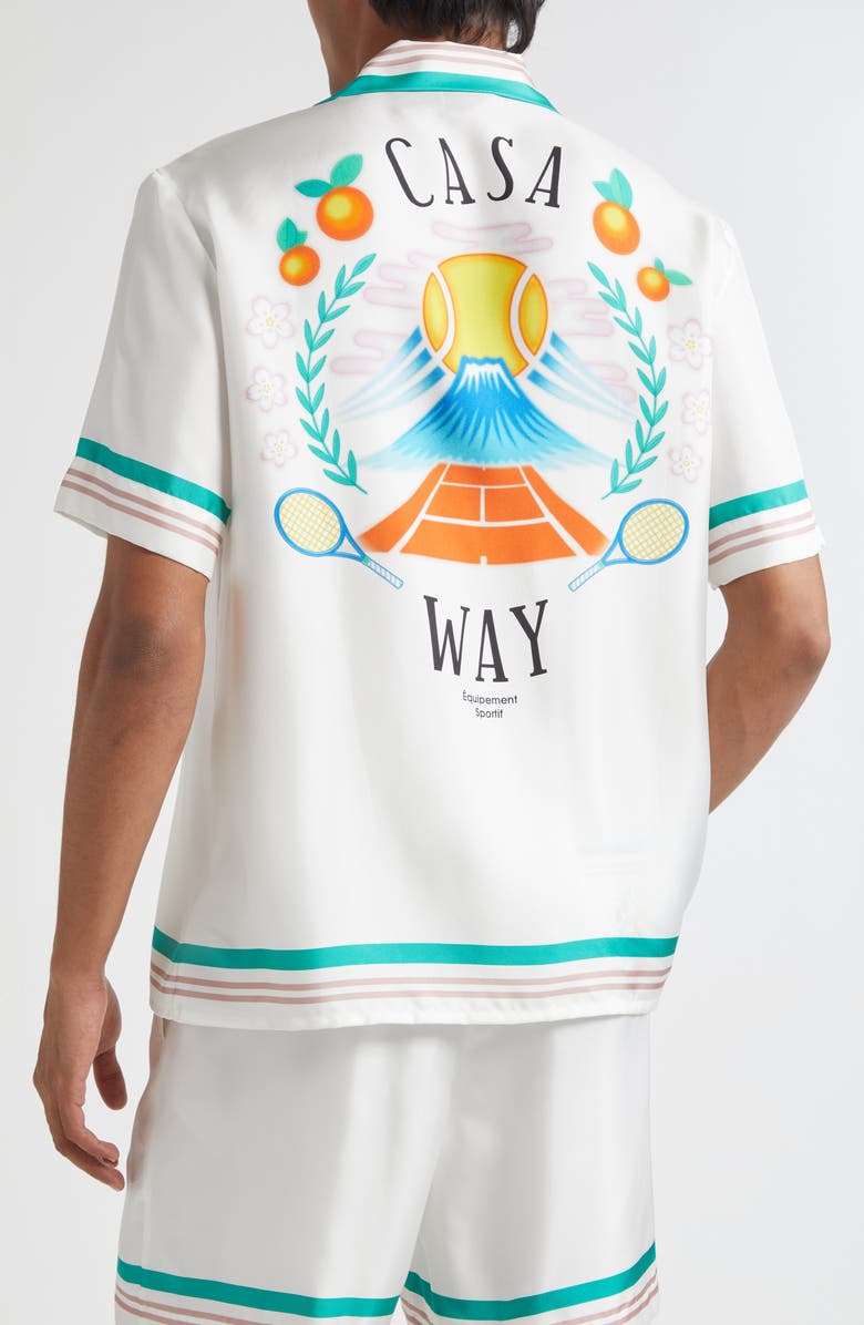 Casablanca Casa Way Silk Camp Shirt, Alternate, color, Casa Way