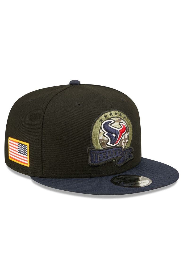 Men's New Era Black/Navy Houston Texans 2022 Salute To Service 9FIFTY Snapback Hat, Main, color, Black