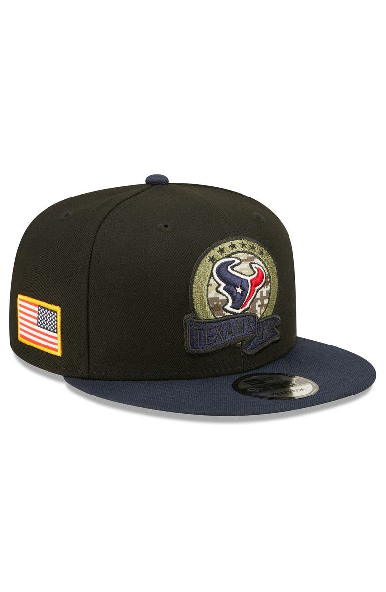 New Era Men's New Era Black/Navy Houston Texans 2022 Salute To Service 9FIFTY Snapback Hat, Main, color, 