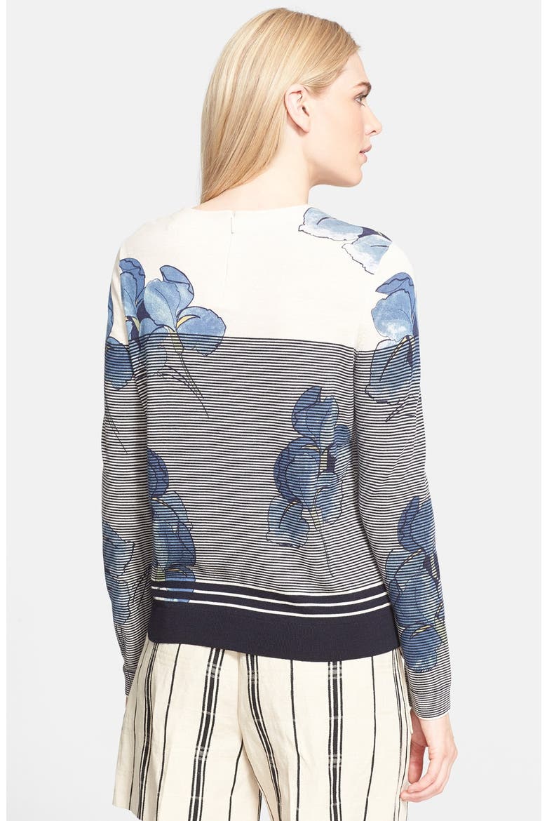 'Audrianna' Print Stripe Merino Wool Sweater, Alternate, color, BIRCH PERSIA STRIPE
