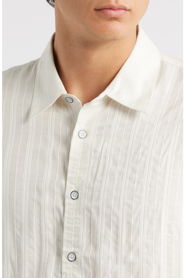 Dalton Plaid Short Sleeve Button-Up Shirt, Alternate, color, CHALK