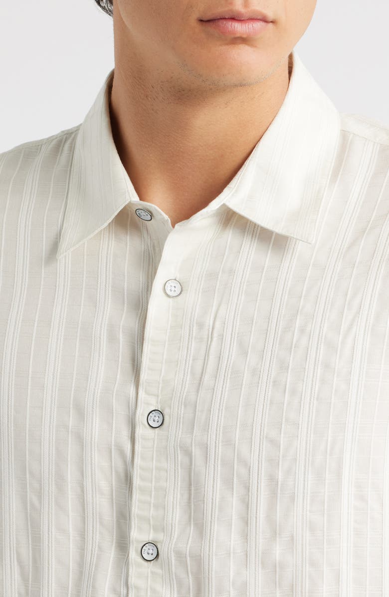 rag & bone Dalton Plaid Short Sleeve Button-Up Shirt, Alternate, color, Chalk